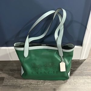 Blue and Green Coach bag, used only a few times